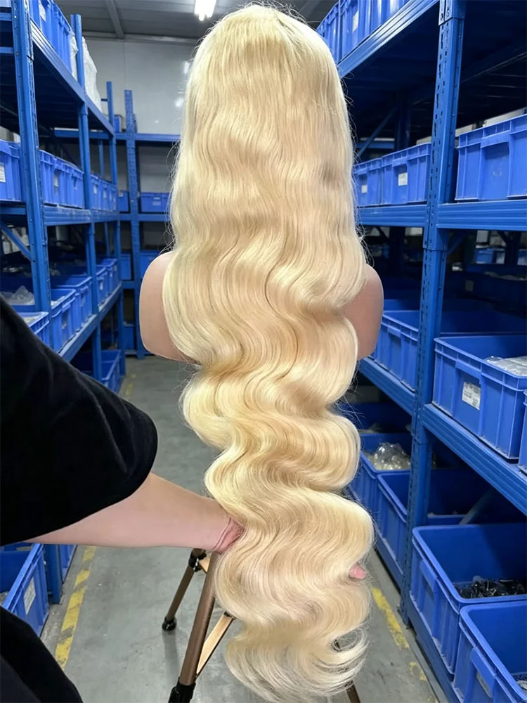 613 Blonde Body Wave Lace Front Wig - 36 40 Inch 613 Honingblond Body