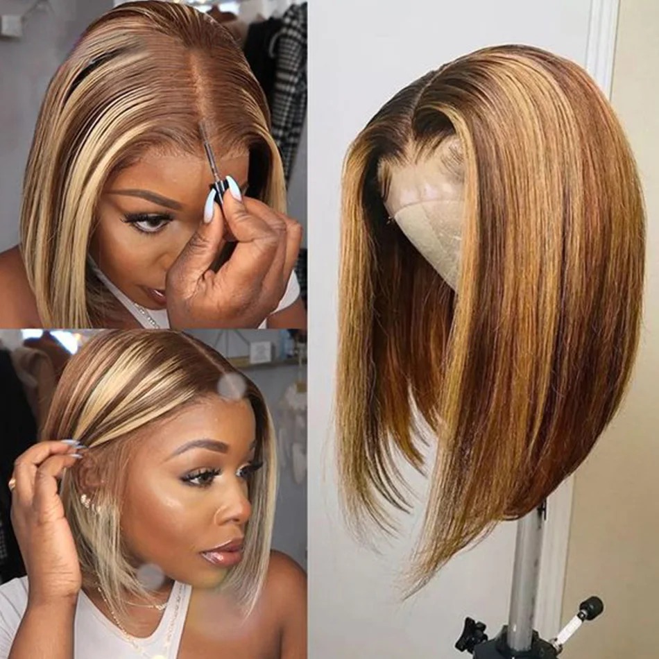 Highlight Blonde Pruik Korte L - Pre Parted 13X4 Lace Front Bob Wig recensie en prijs