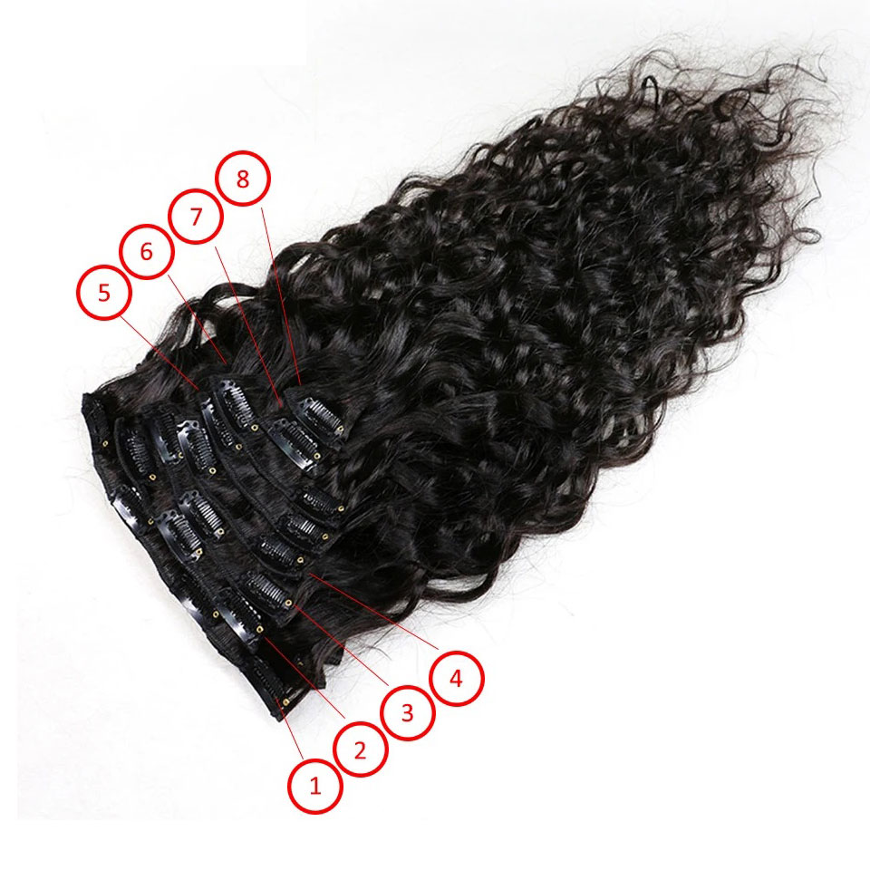 8-24 inch Water Wave Krul Clip - Seamless Clip In Hair Extensions Human Hair recensie en prijs