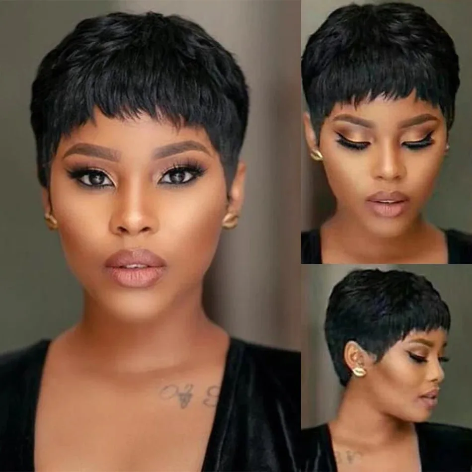 Korte pruiken van echt haar, p - Short Pixie Cut Wig Human Hair Cheap recensie en prijs