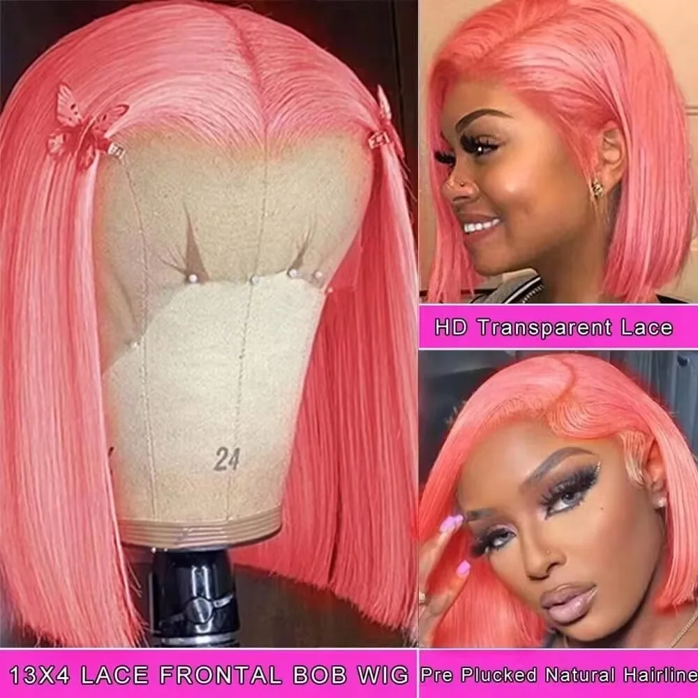 10 inch roze bobpruik van echt - Glueless Wear And Go Human Hair Wig recensie en prijs