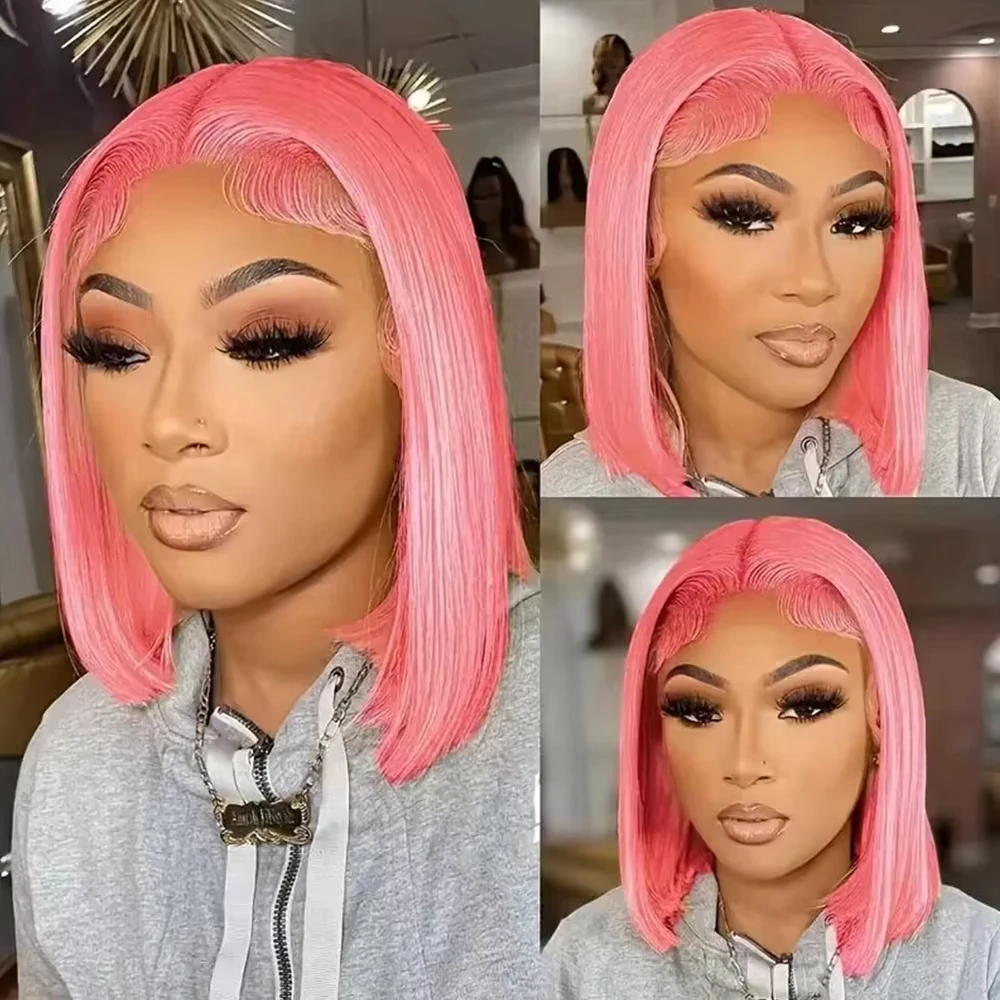 10 inch roze bobpruik van echt - Glueless Wear And Go Human Hair Wig recensie en prijs
