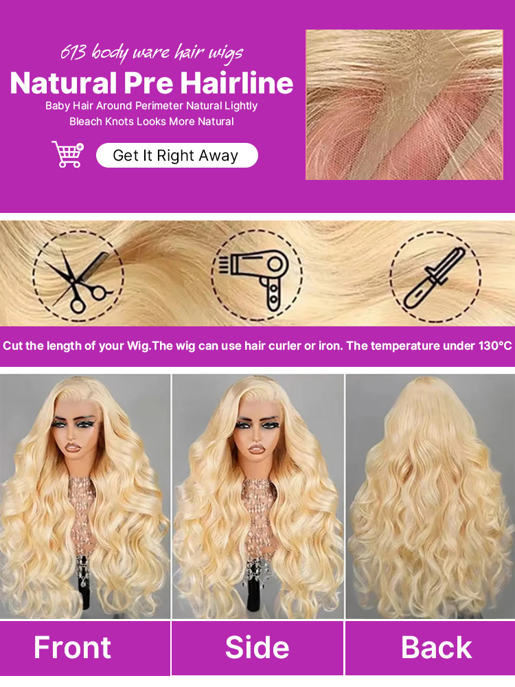 220% Dichtheid 613 Honingblond - 613 Blonde Body Wave Lace Front Wig recensie en prijs